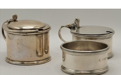 A George V silver drum mustard by Edward Barnard & Sons Ltd,...