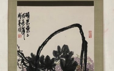 A Gorgeous Chinese Ink Painting Hanging Scroll By Wang Chengxi
