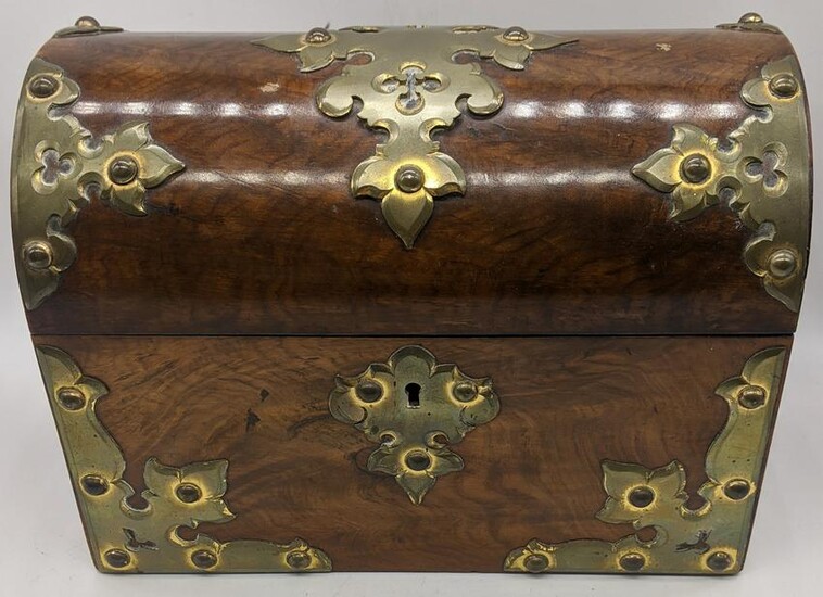A Gothic Revival chest, with internal tea caddies