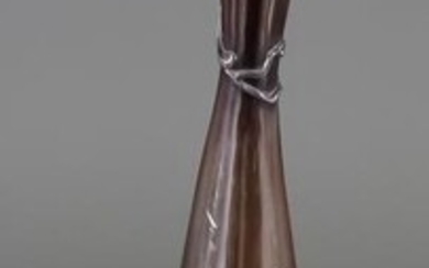 A Japanese Bronze Candlestick, Meiji Period, modelled as a...
