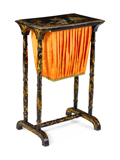 A Late Regency Chinoiserie Sewing Table