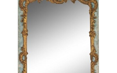 A Louis XV Painted and Parcel-GiltTrumeau Mirror Height