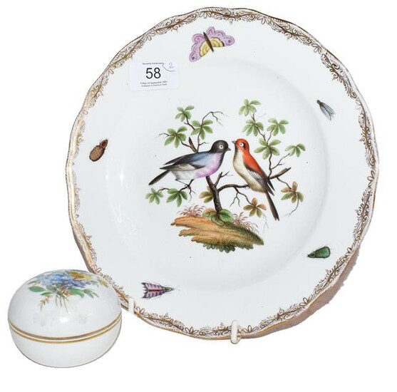A Meissen plate (second) and a Meissen dish and cover...