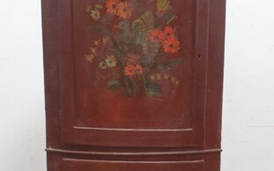 A PAINTED PINE CORNER CABINET