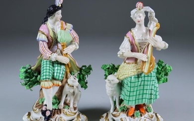 A Pair of English Porcelain Figures, 19th Century, of...