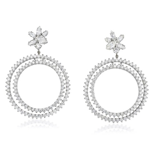 A Pair of Large Diamond Earrings