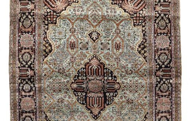 A Qum full silk rug, Persia. Medallion design. Late 20th century. 167×106...