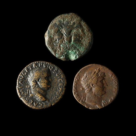 A Roman Republican As and Two Imperial Bronzes