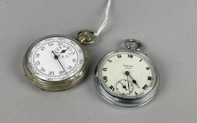 A STOP WATCH, ALONG WITH A POCKET WATCH