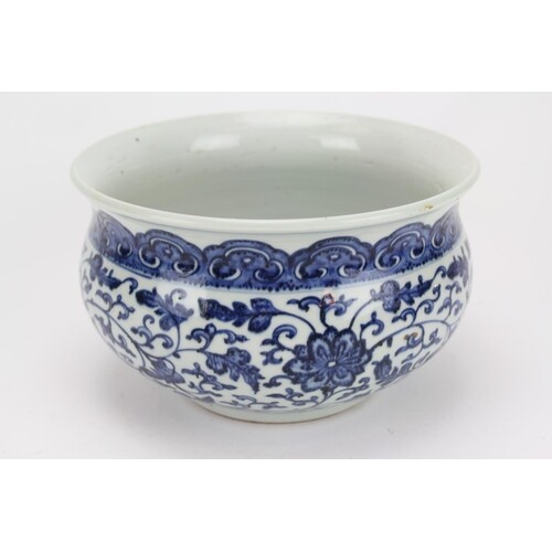 A Scarce Chinese blue and white export made circular bowl de...