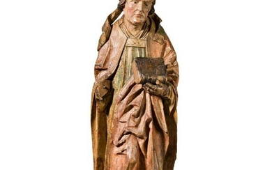 A South German sculpture of a church father, circa 1500