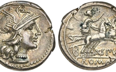 A. Spurilius, Denarius, Rome, 139 BC; AR (g 3,90; mm...