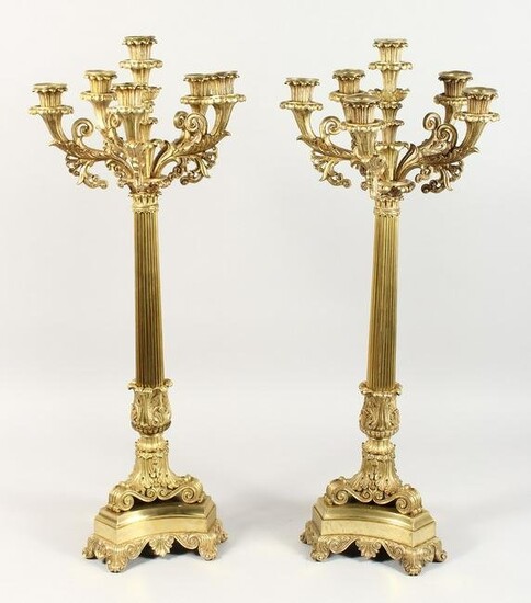 A VERY GOOD PAIR OF 19TH CENTURY FRENCH ORMOLU SIX