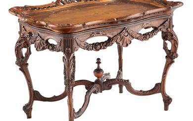 A Victorian Carved Hard Wood Low Table (19th century)