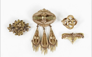 A Victorian Etruscan Revival Brooch.
