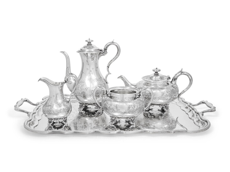 A Victorian Silver Four-Piece Tea and Coffee Service
