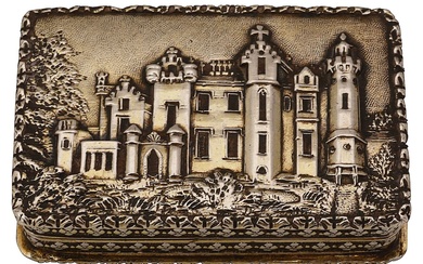 A William IV silver-gilt 'castle top' vinaigrette