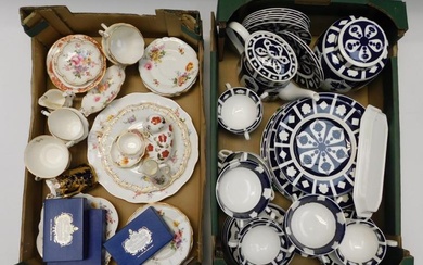 A collection of Royal Crown Derby blue and white blank...