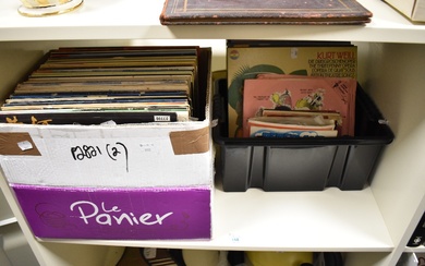 A collection of Vinyl LP records and singles, including Junior records 78's, classical interest
