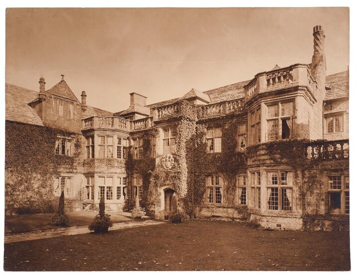 A collection of archival photographs of properties and estates in Cornwall, Devon, Dorset and Somerset, late 19th and 20th centuries, Forde Abbey, Bryanston, Mapperton House, Minterne, Athelhampton House, Pencarrow, Port Eliot, Montacute, Halswell...