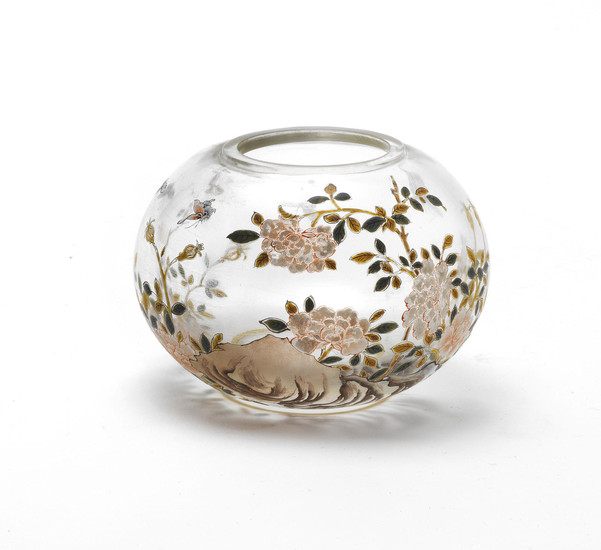 A famille rose enamelled glass water pot