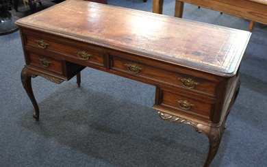 A late 19th century walnut desk