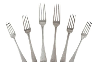 A matched set of seventeen table forks and others