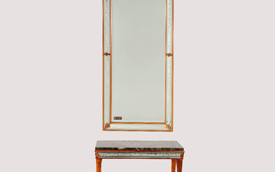 A mirror and console table, Glas & Trä, Sweden, second half of the 20th century.