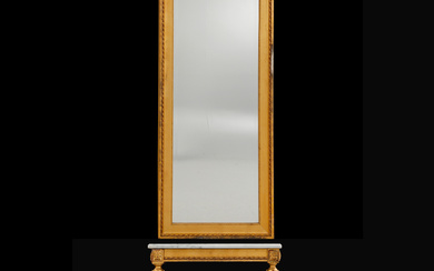 A mirror with console table, Gustavian style 20th century.