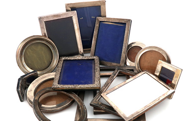 A mixed lot of silver frames