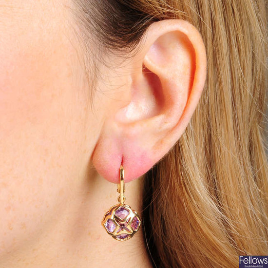 A pair of 18ct gold amethyst 'Imperiale Cocktail' earrings, by Chopard.