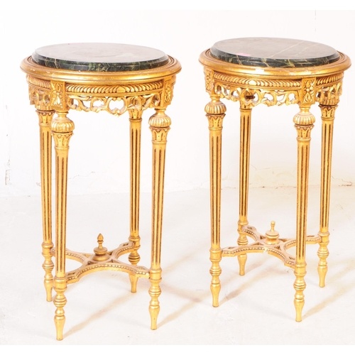 A pair of French Louis XVI style circular occasional table /...