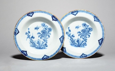 A pair of delftware soup plates c.1760, each...