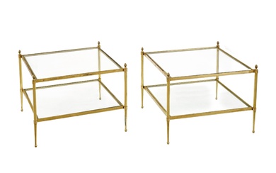 A pair of gilt brass auxiliary table 20th C