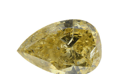 A pear-shape natural 'fancy intense orangy yellow' diamond, weighing 0.50ct, with GIA report.