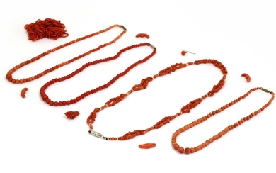 A quantity of coral jewellery