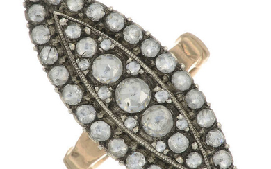 A rose-cut diamond marquise-shape dress ring.