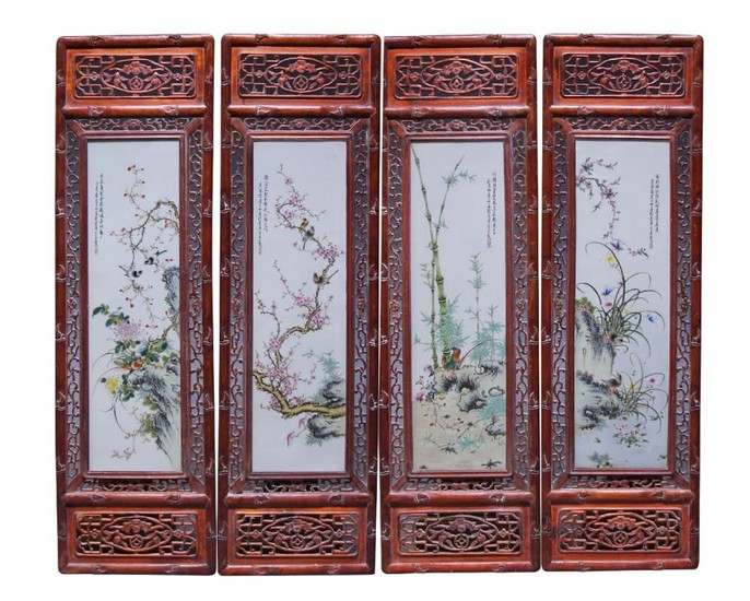 A set of four large Chinese porcelain...