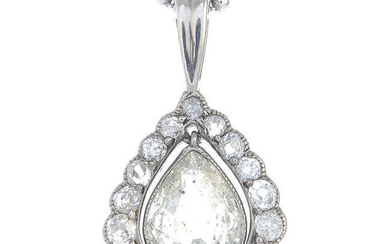 A vari-cut diamond cluster pendant, with 18ct gold chain.