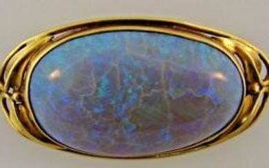 AMAZING 14k American Art Nouveau Opal Pin Brooch