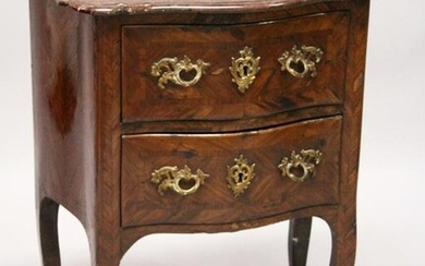 AN 18TH CENTURY FRENCH KINGWOOD, ORMOLU AND MARBLE TWO