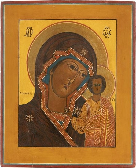 AN ICON SHOWING THE KAZANSKAYA MOTHER OF GOD Russian, 19