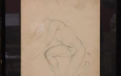 ANDREU Mariano « Étude de nus » 2 dessins signés en bas à droite - 29,5x21,5 et 30x21,5 (trou sur l'un)