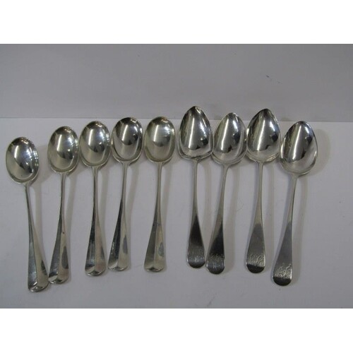 ANTIQUE SILVER TEA SPOONS, collection of tea spoons includin...