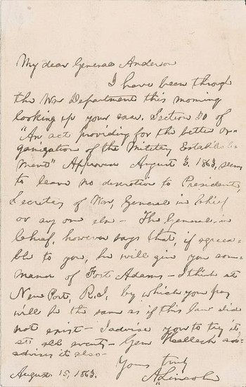 Abraham Lincoln Autograph Letter Signed