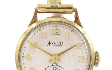 Accurist ladies 9ct gold manual wind wristwatch