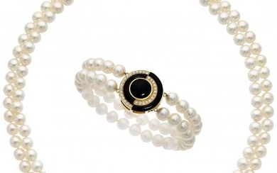Adler Diamond, Onyx, Cultured Pearl, Gold Jewelr