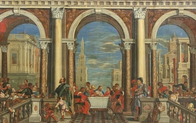 After Veronese, oil, Feast in House of Levi