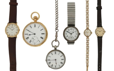 An 18ct gold open-faced pocket watch, with slide...