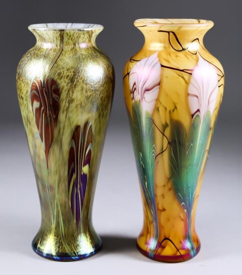 An Okra Studio Glass Vase, with "Samarkand" design, 8.75ins...
